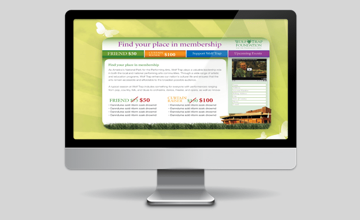 Wolftrap Foundation Website Design Services Example